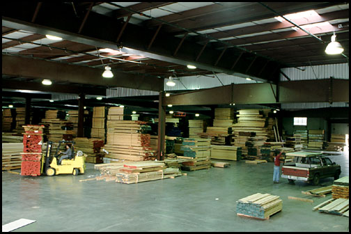 lumber storage warehouse