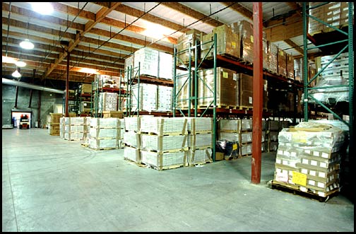 warehouse supplies on rafters