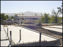Early construction of sound wall.