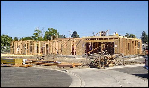 Framing of new home construction