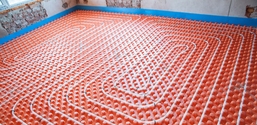 hydronic heating system in the floor