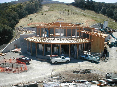 bryant family winery exterior under construction